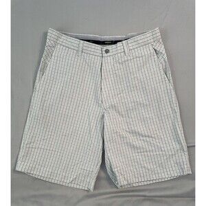 Callaway Shorts Men Size 32 White Checked Golf Chinos